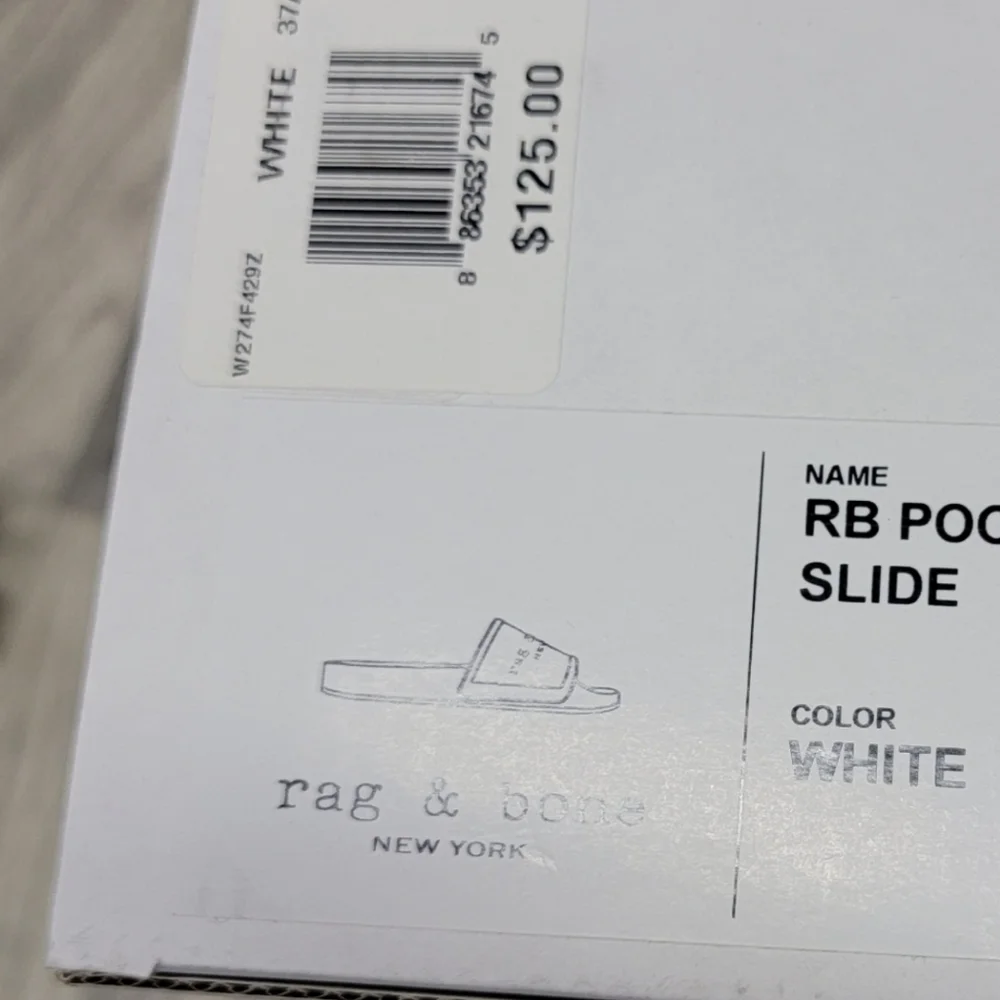 Rag & Bone Slide Sandal White Off White SZ 11 NIB New in Box - Picture 2 of 6